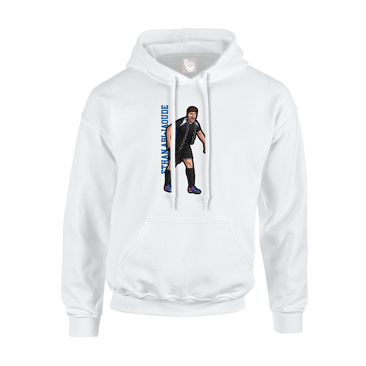 Youth Hoodie — Name Vertical in White