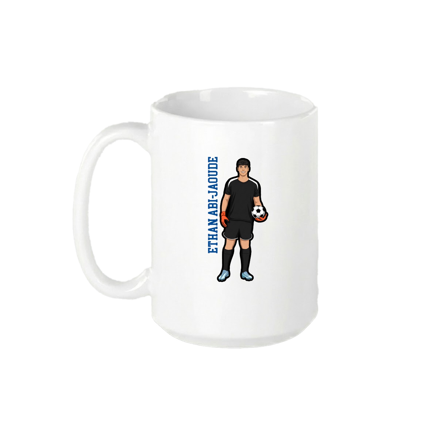 15oz Coffee Mug — Name Vertical in White