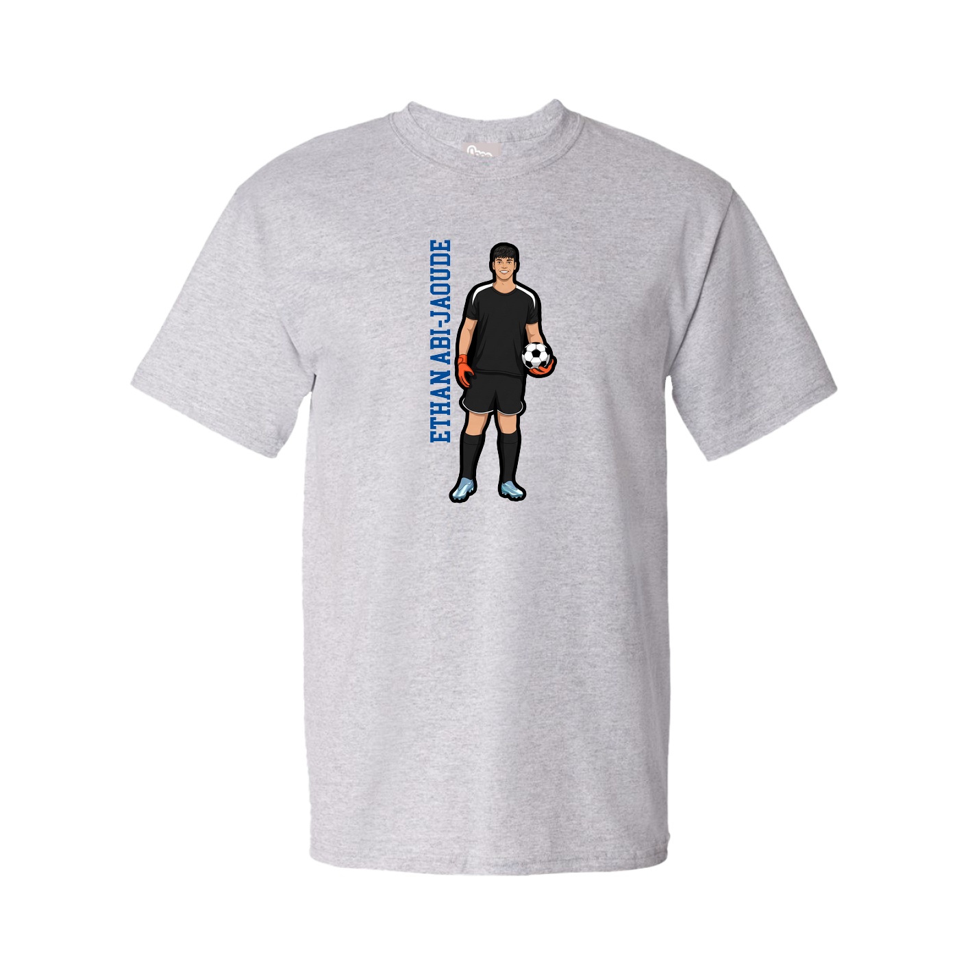 Youth Tee — Name Vertical in Grey