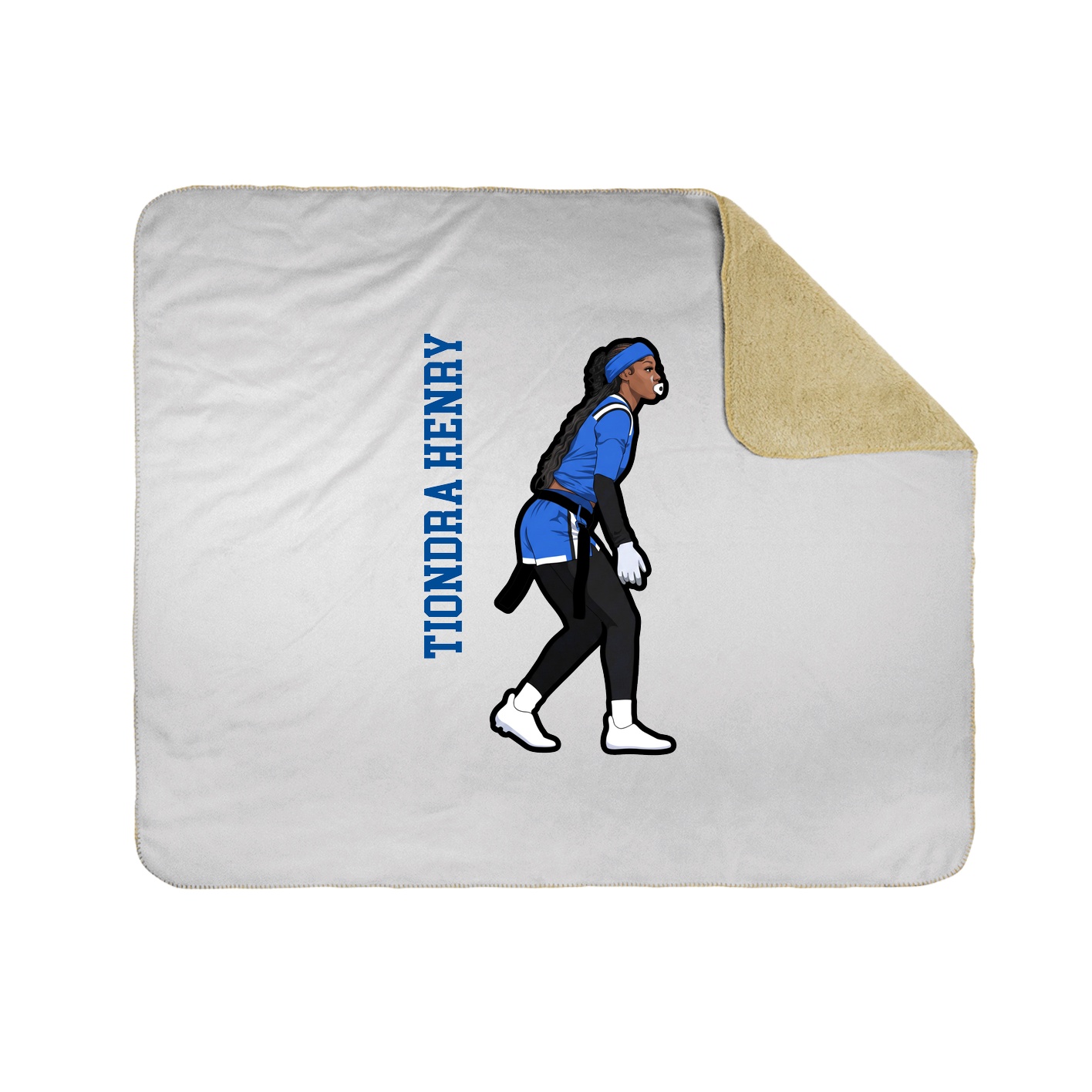 Throw Blanket — Name Vertical in White