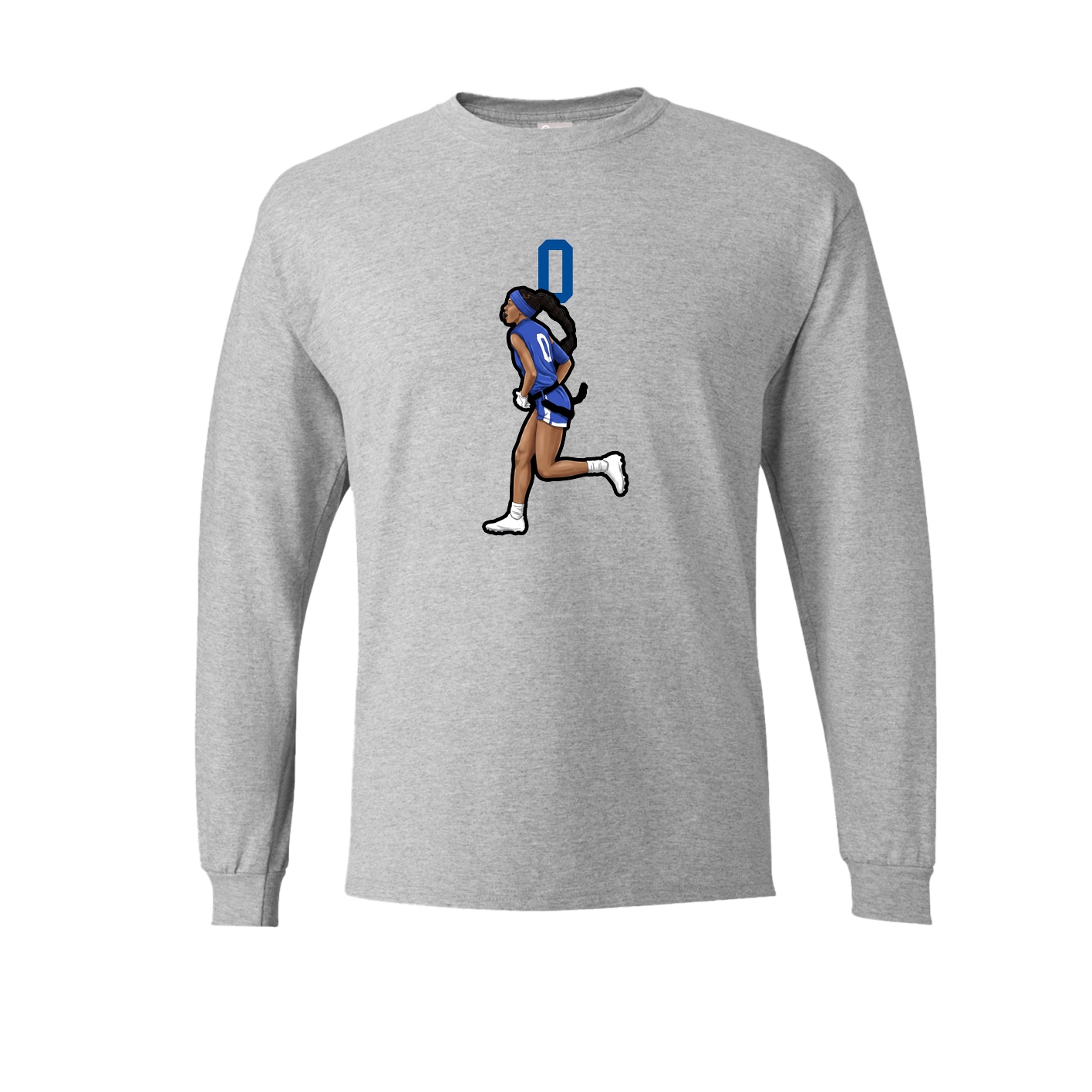 Long Sleeve Tee — Number Top in Grey