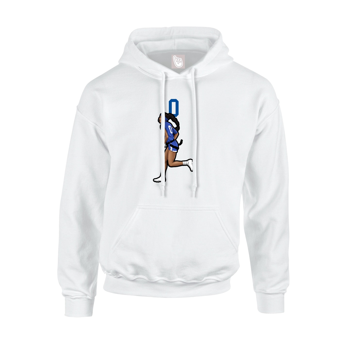 Youth Hoodie — Number Top in White