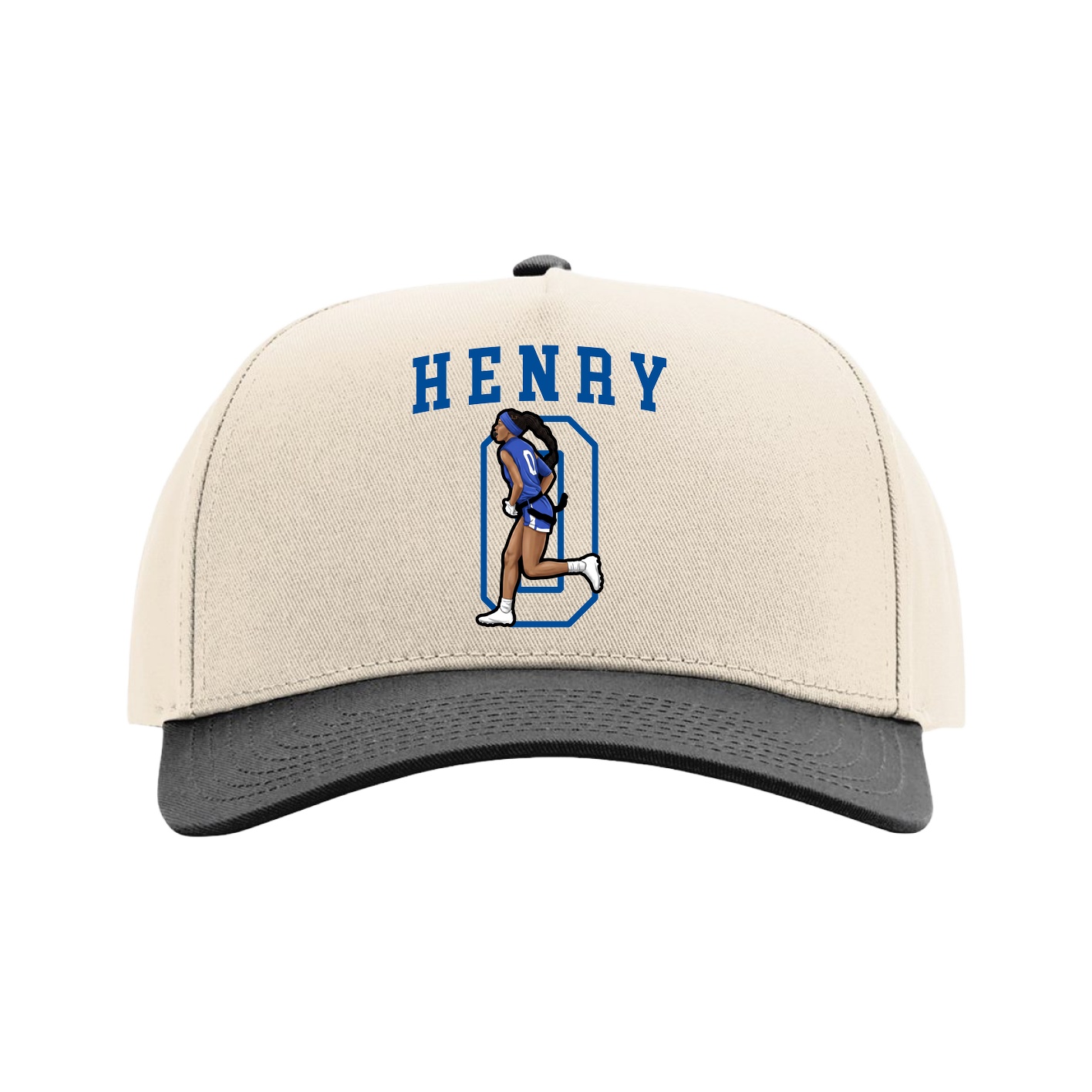 Full Fabric Five-Panel Champ Cap — Shirsey in Cream/Black