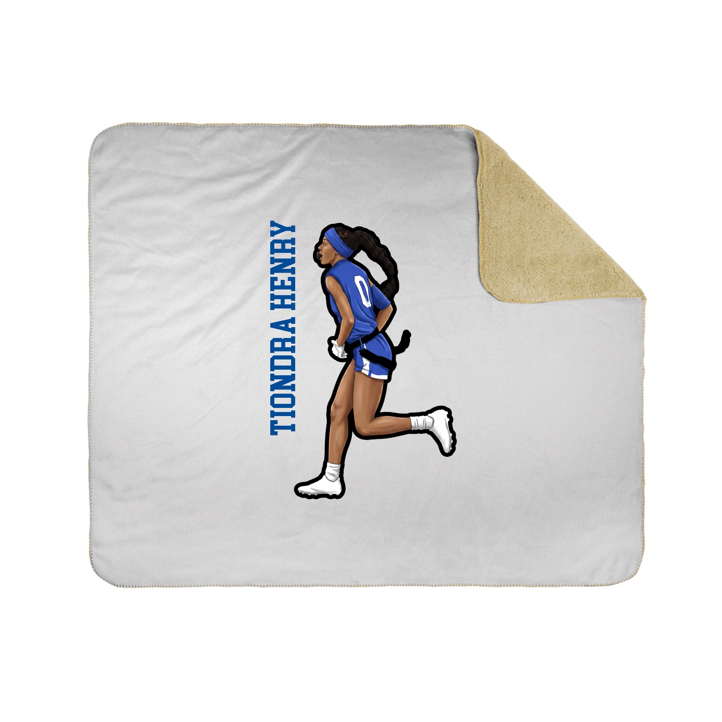 Throw Blanket — Name Vertical in White