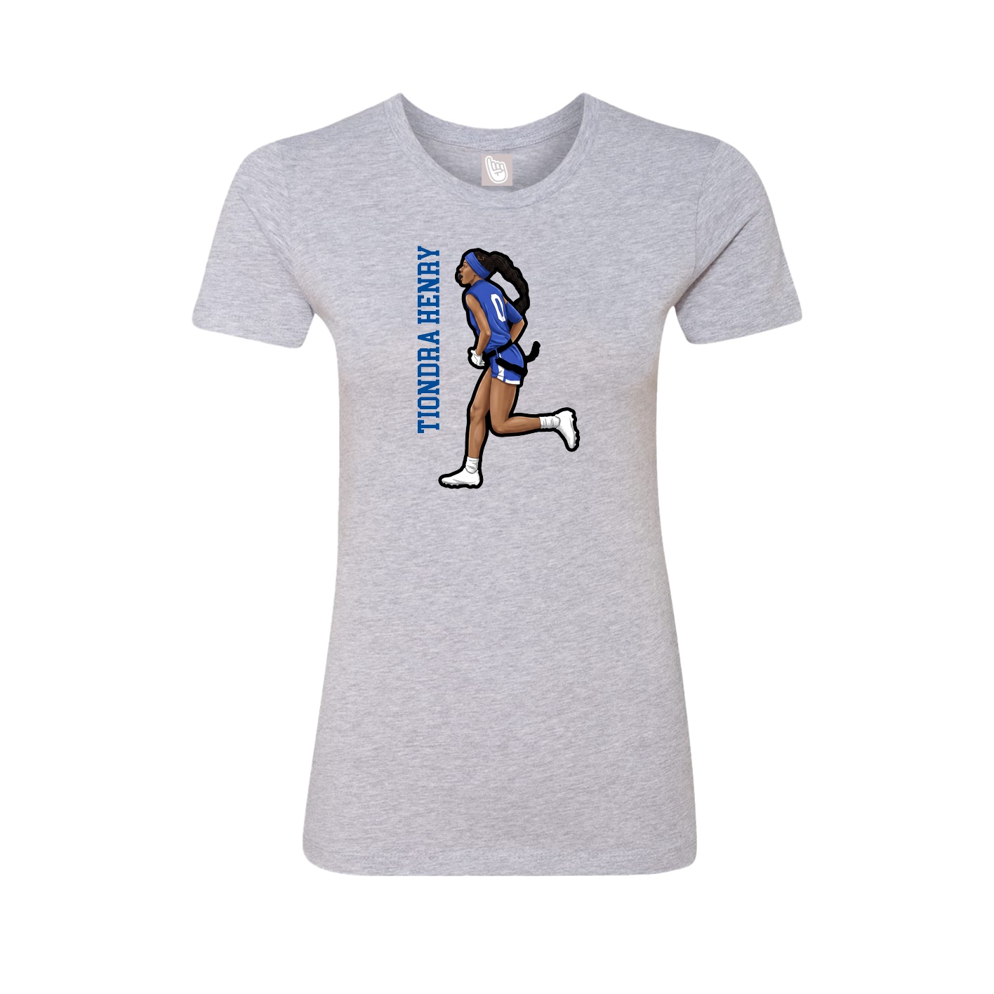 Womens Tee — Name Vertical in Grey
