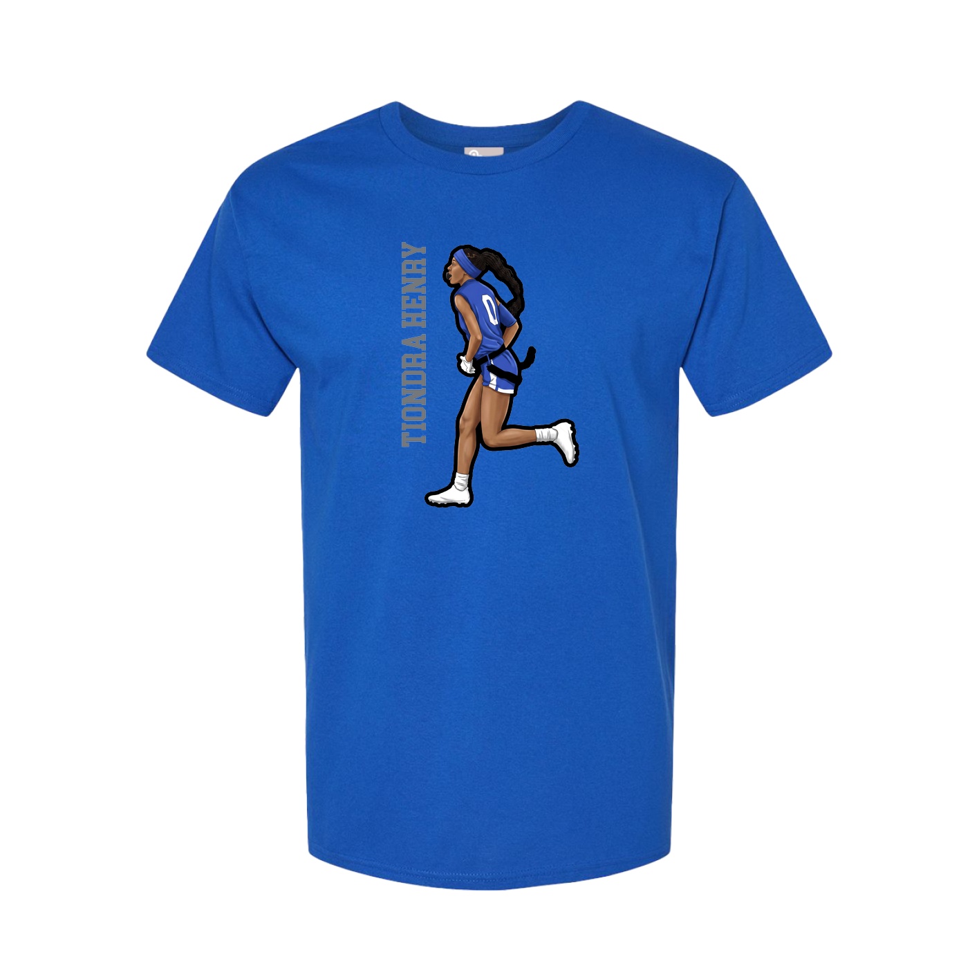 Youth Tee — Name Vertical in Royal