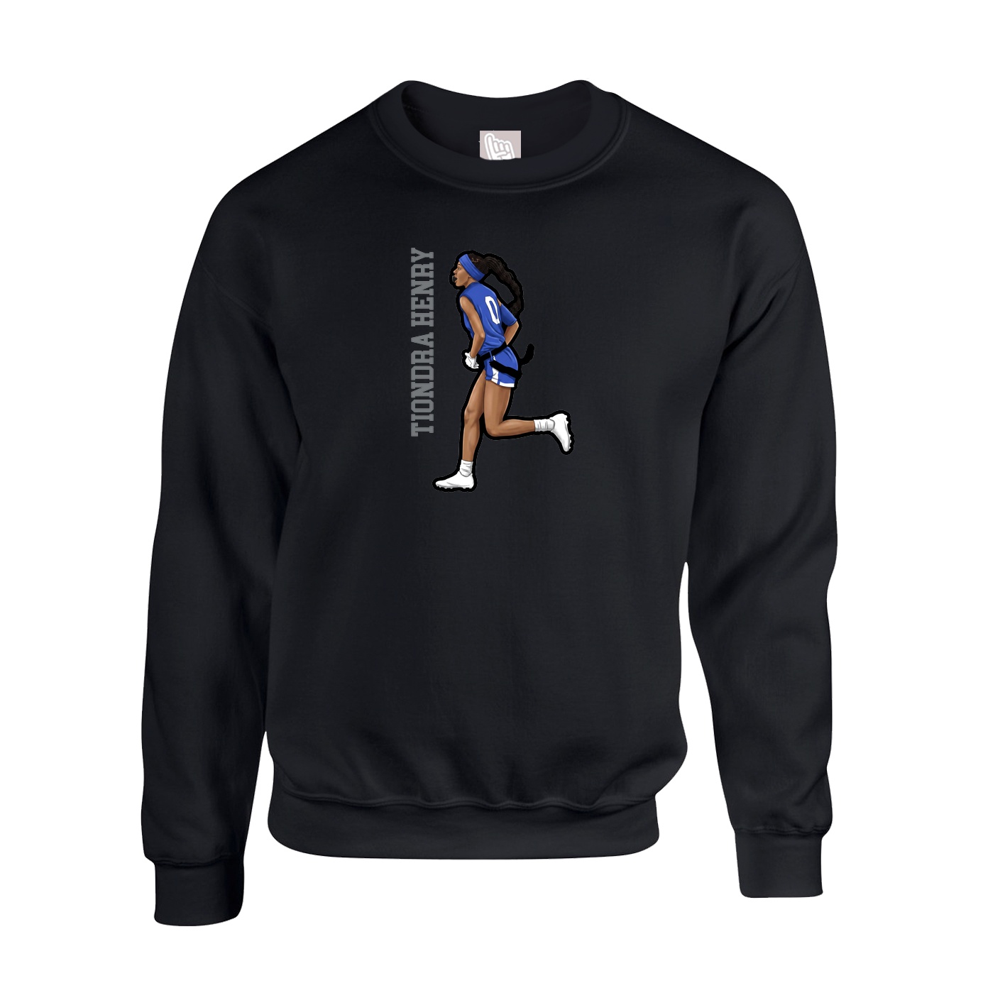 Fleece Crew — Name Vertical in Black
