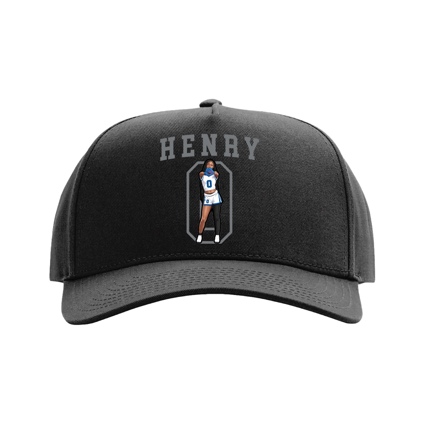 Full Fabric Five-Panel Champ Cap — Shirsey in Black