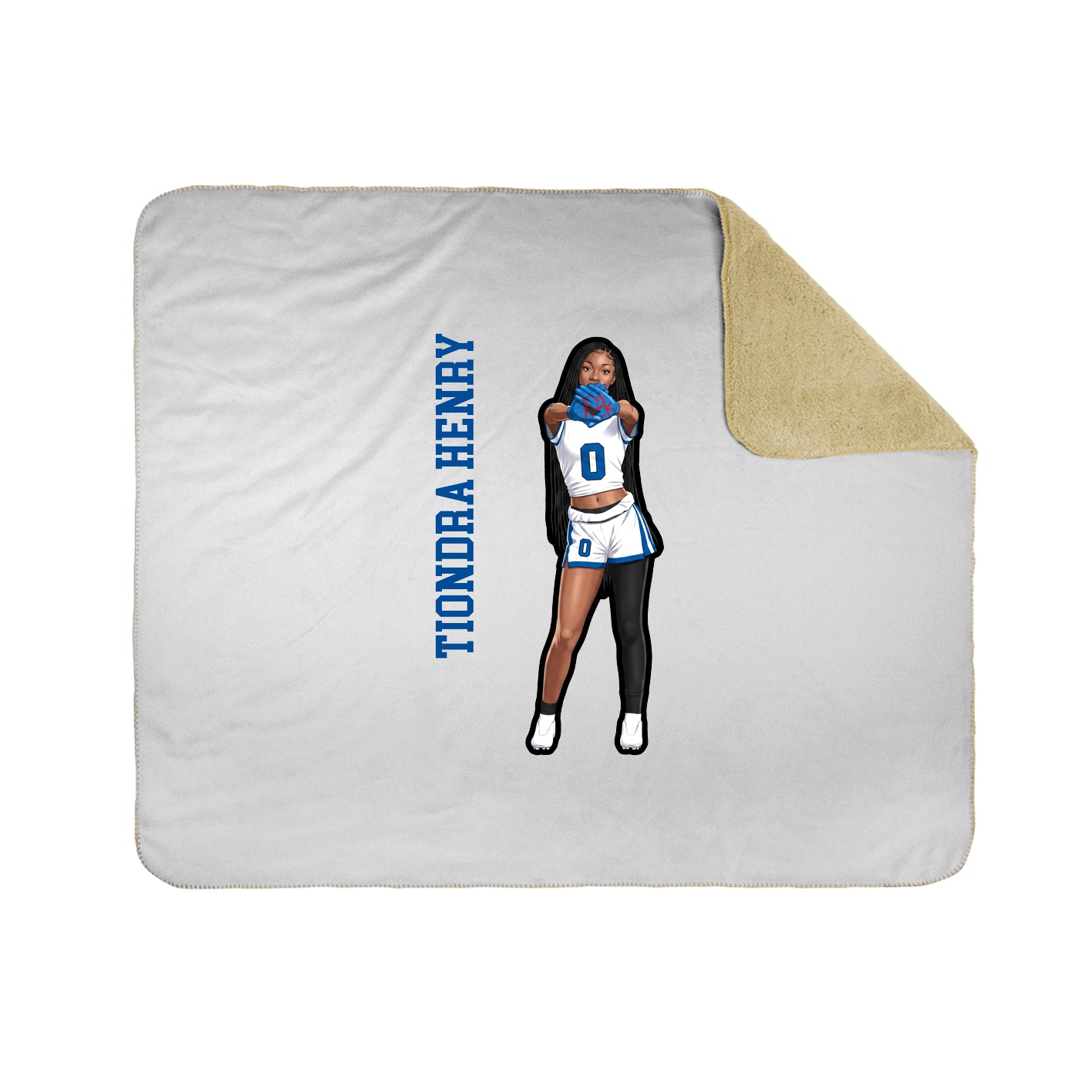 Throw Blanket — Name Vertical in White