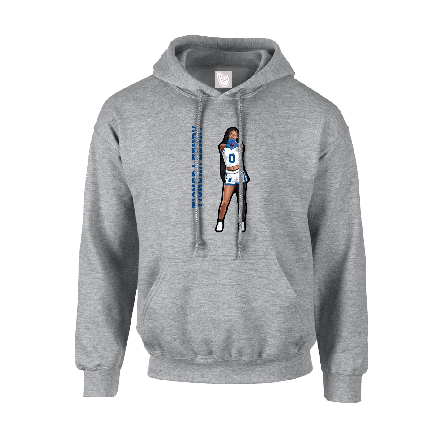 Hoodie — Name Vertical in Grey