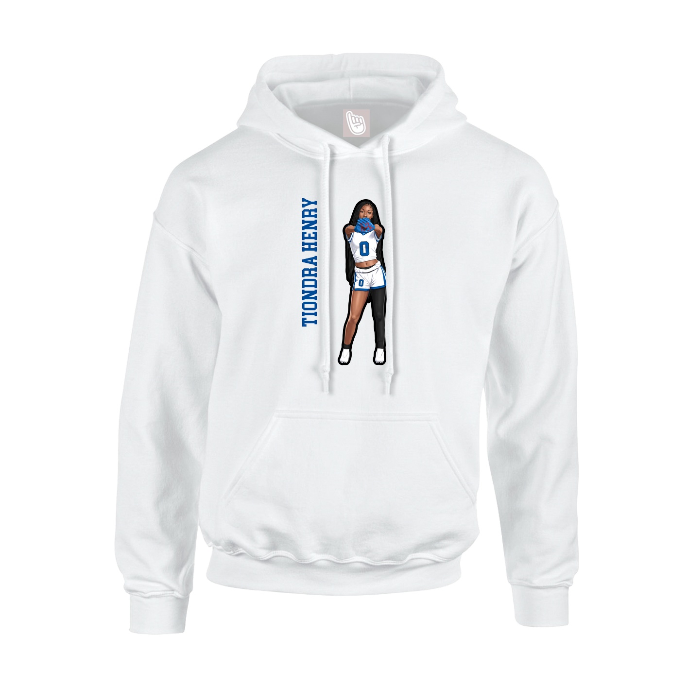 Youth Hoodie — Name Vertical in White