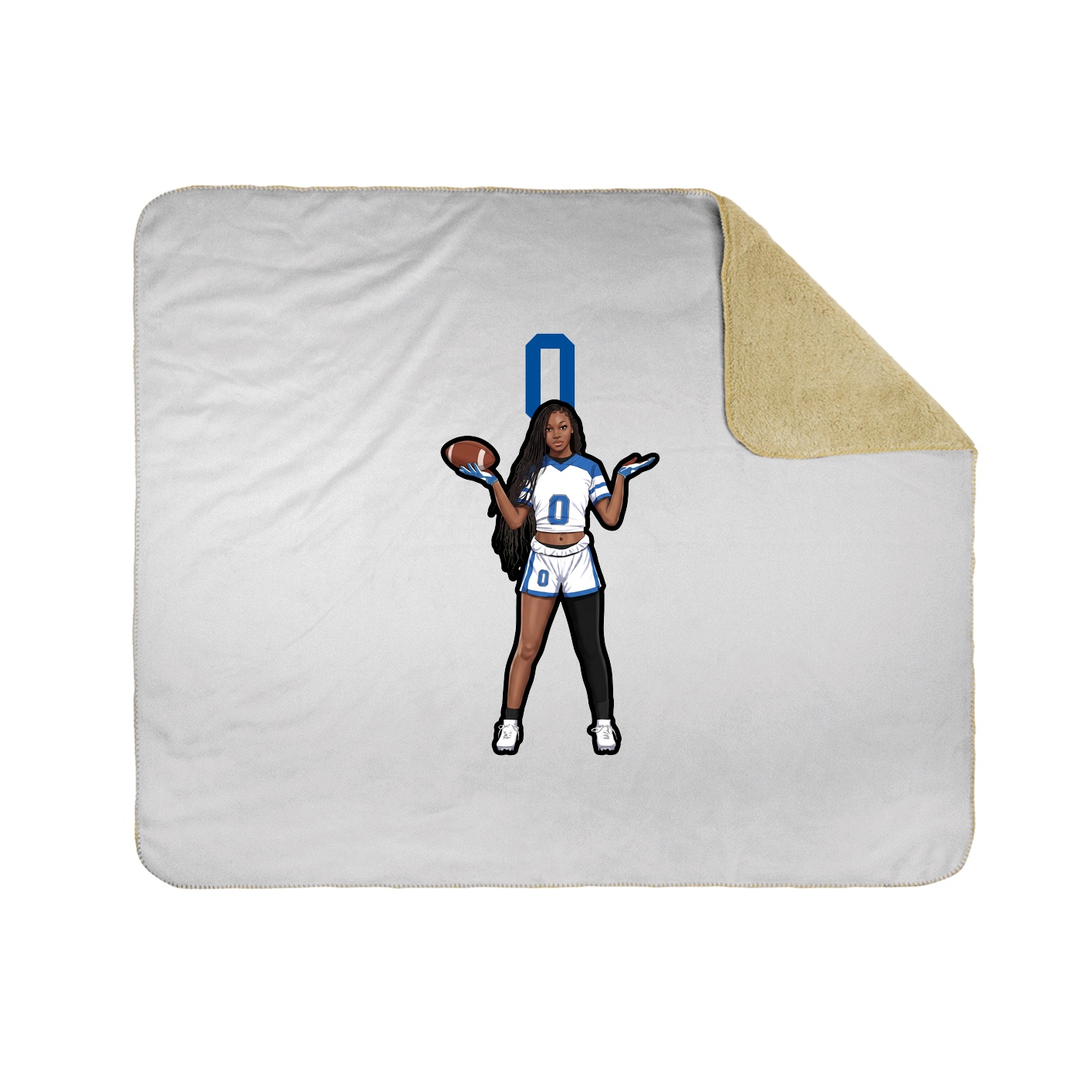 Throw Blanket — Number Top in White