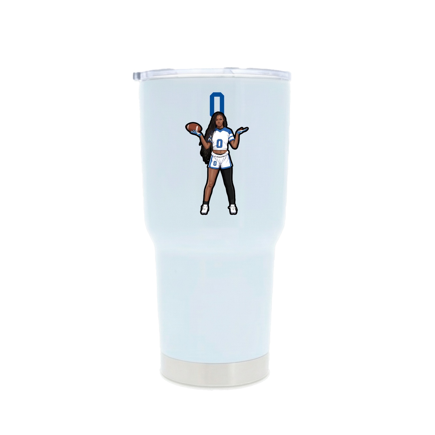 30oz Stainless Steel Tumbler — Number Top in White