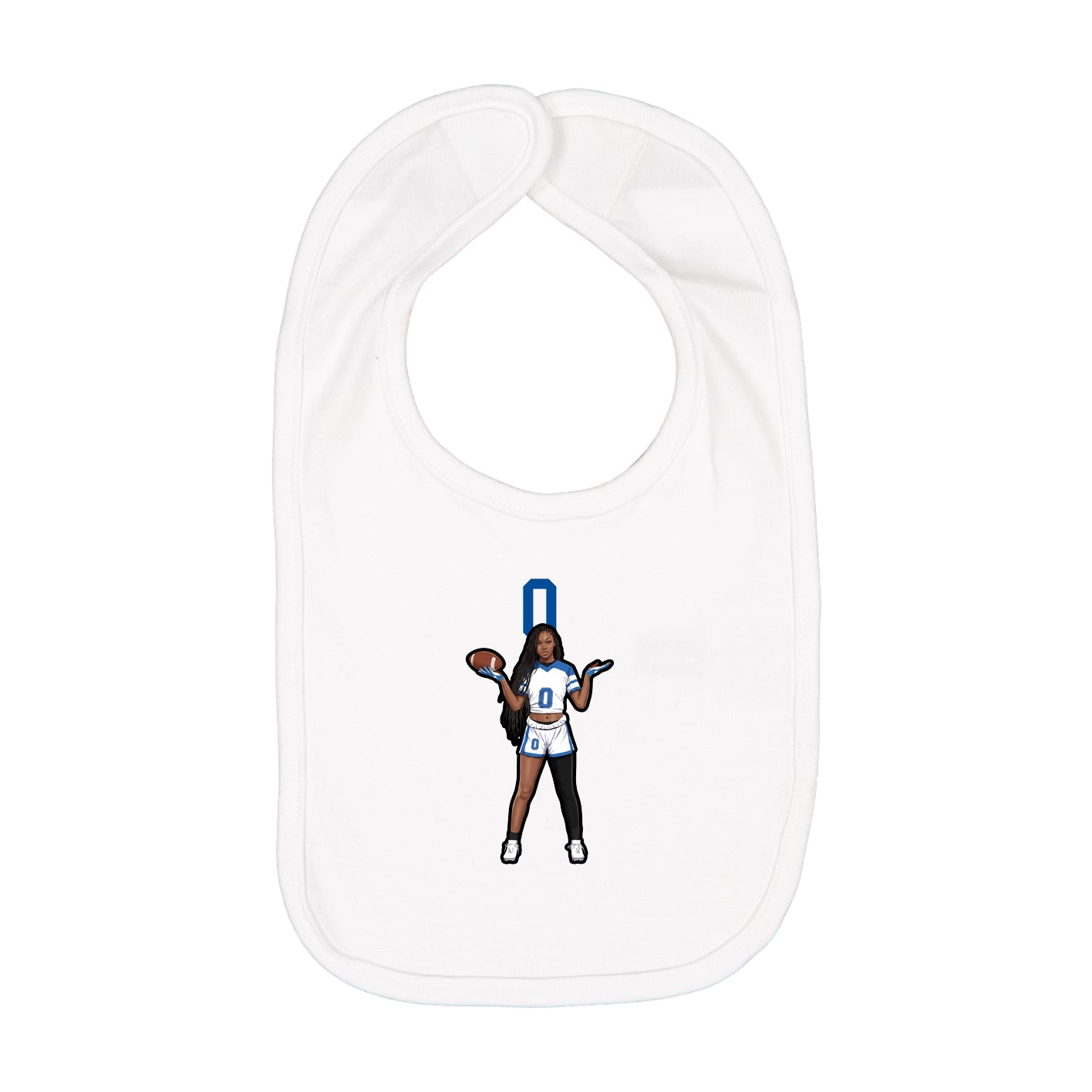 Infant Bib — Number Top in White
