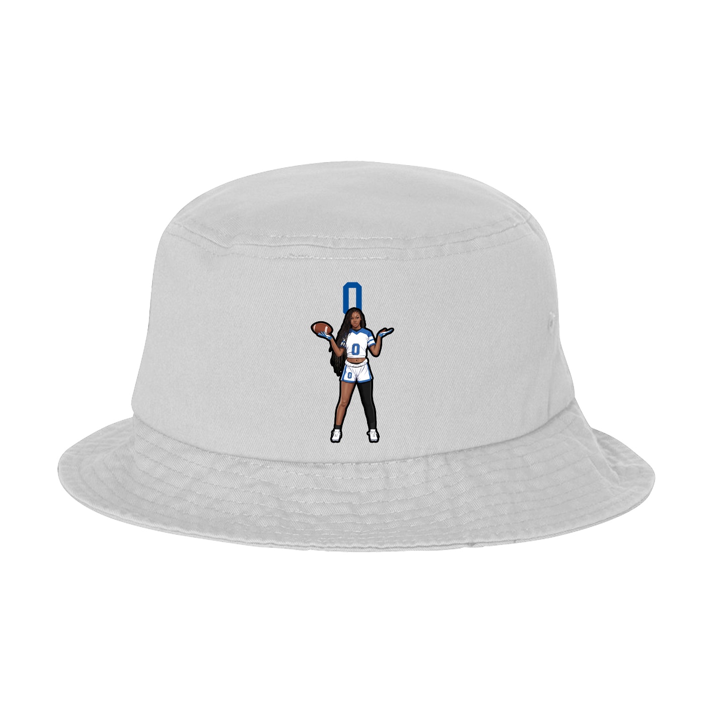 Bucket Cap — Number Top in White