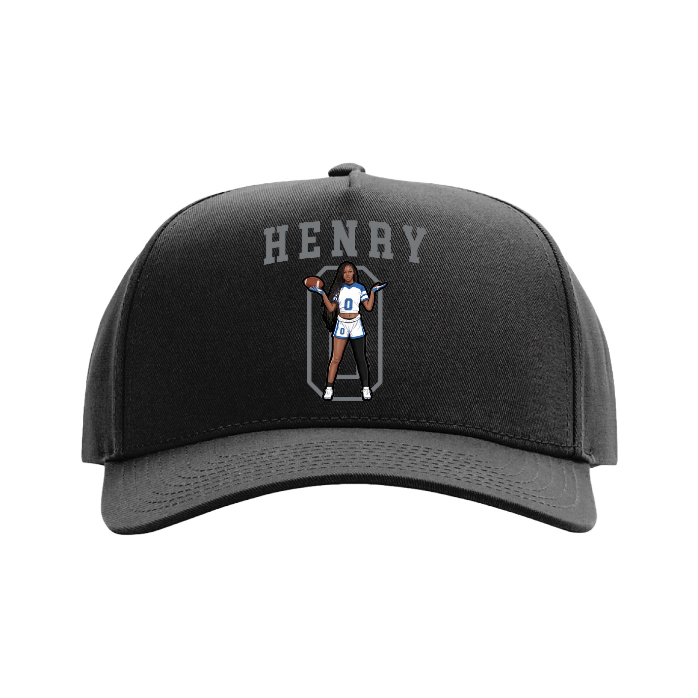 Full Fabric Five-Panel Champ Cap — Shirsey in Black