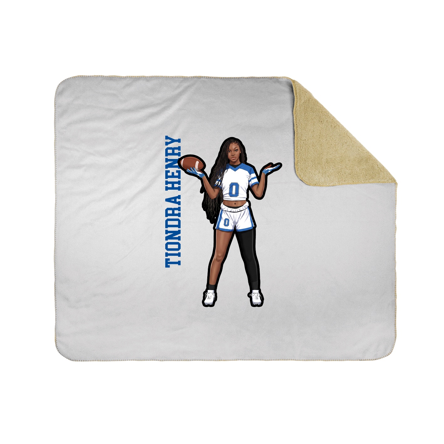 Throw Blanket — Name Vertical in White