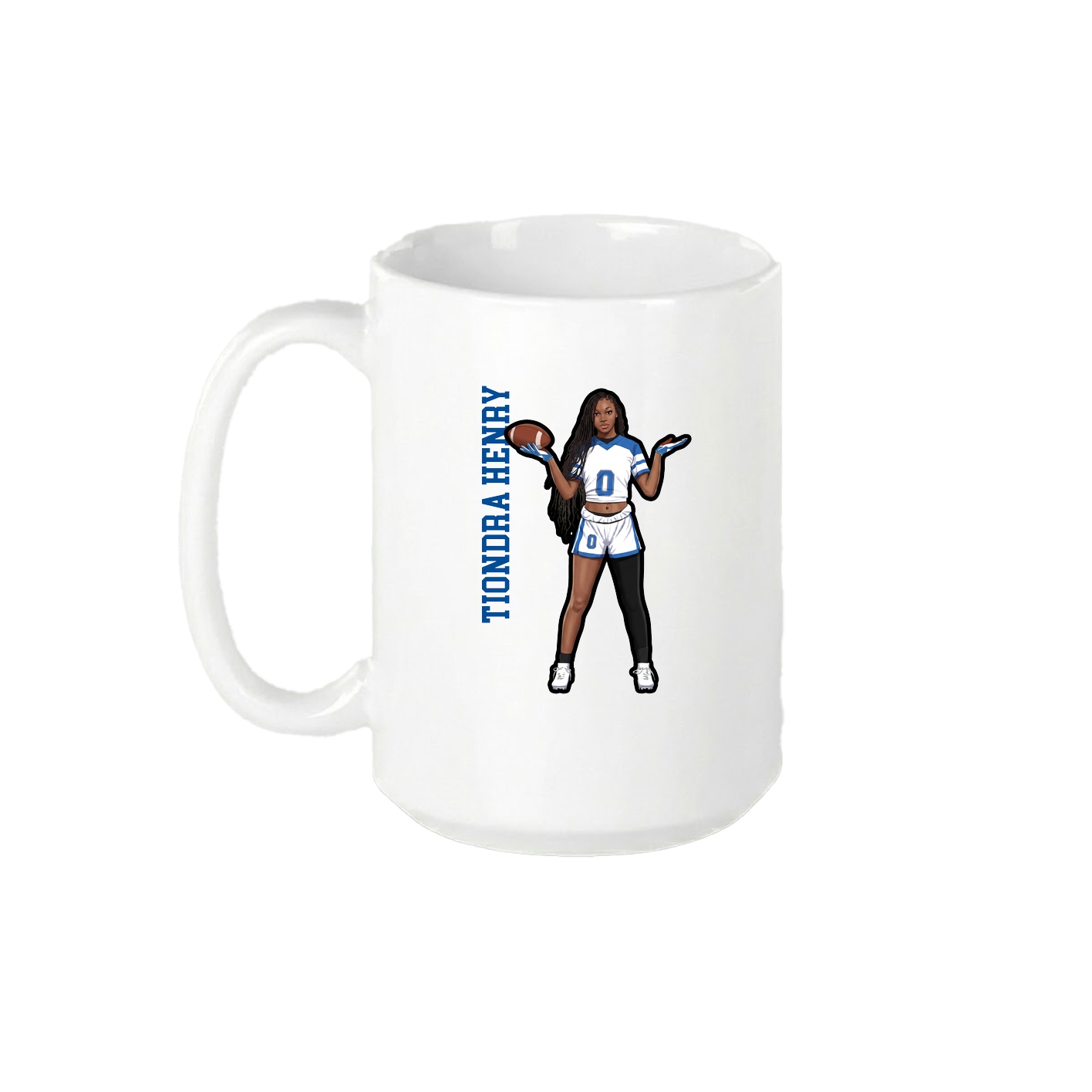 15oz Coffee Mug — Name Vertical in White