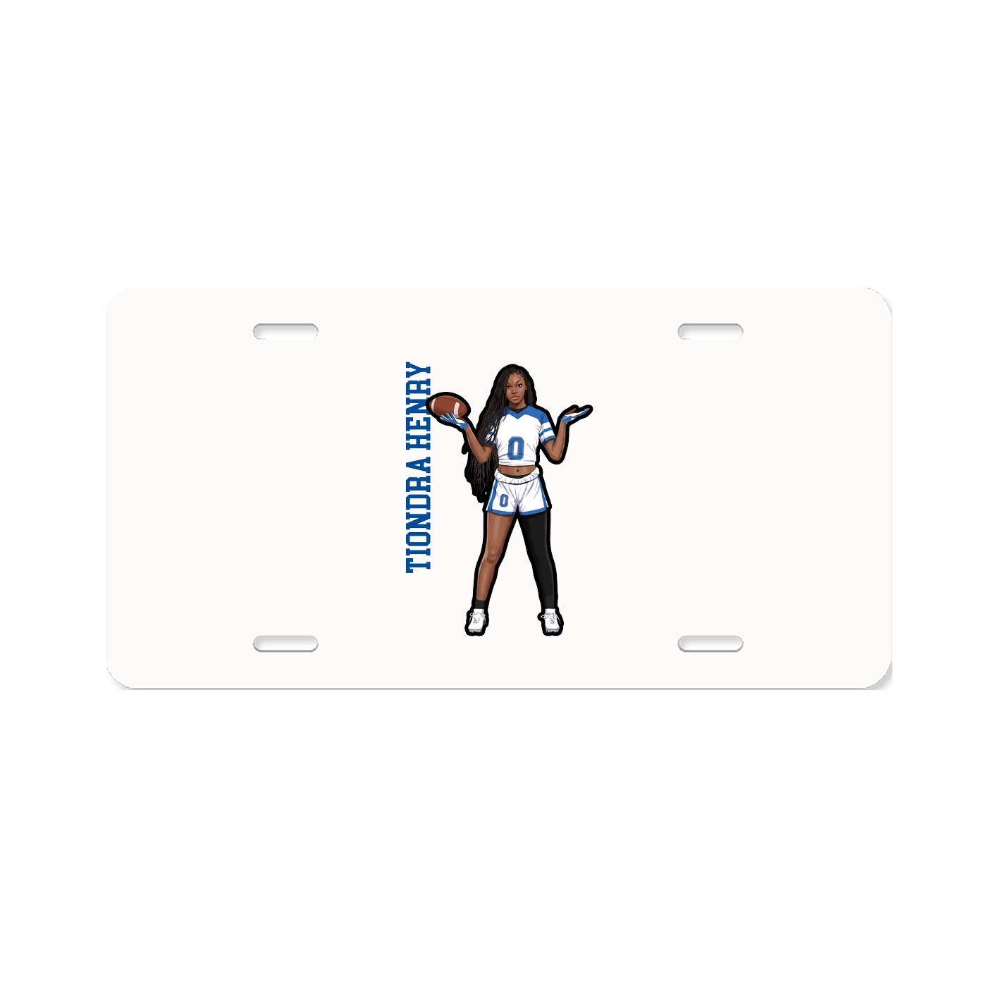 License Plate — Name Vertical in Classic