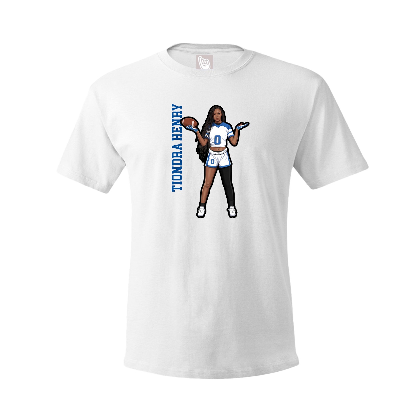 Tee — Name Vertical in White