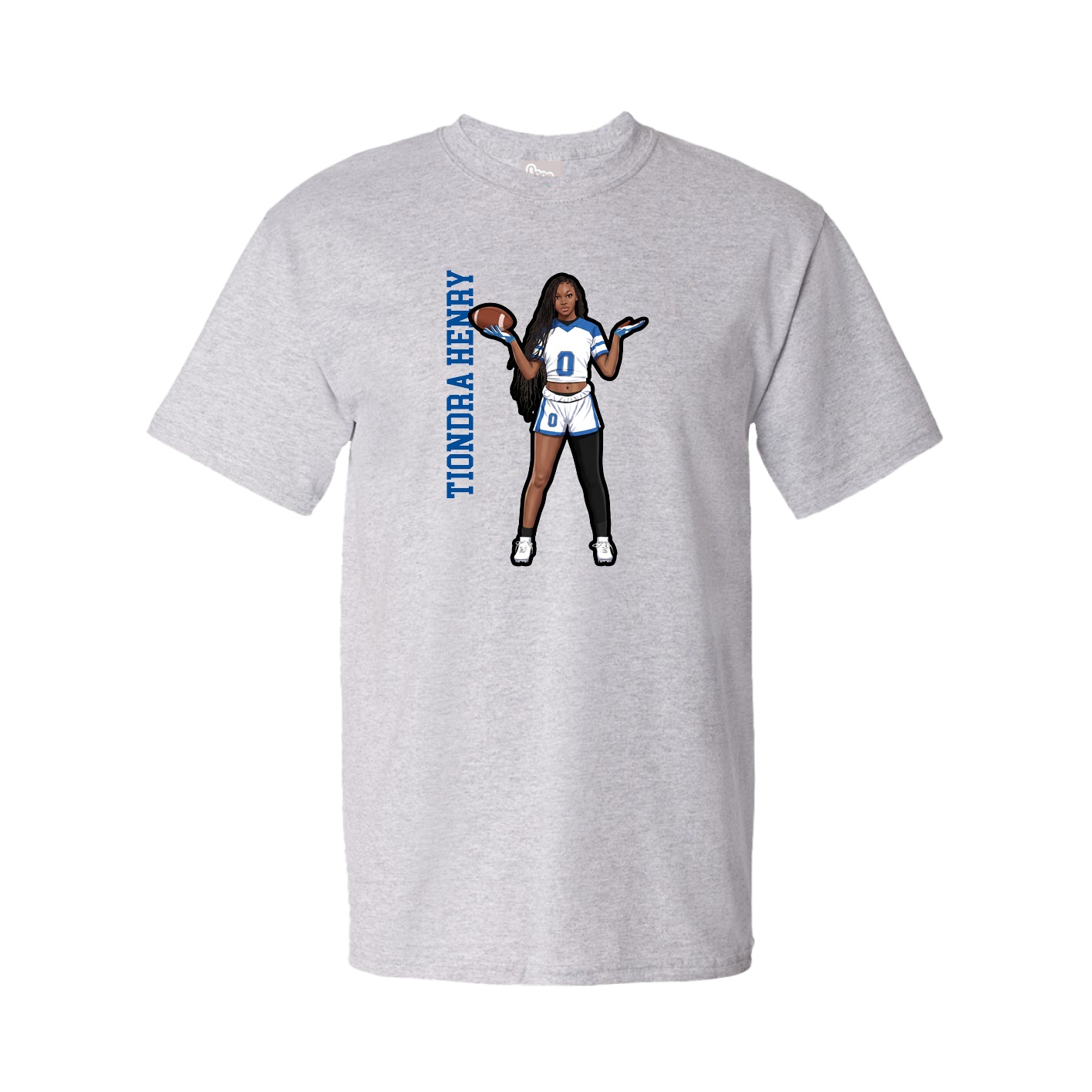 Youth Tee — Name Vertical in Grey