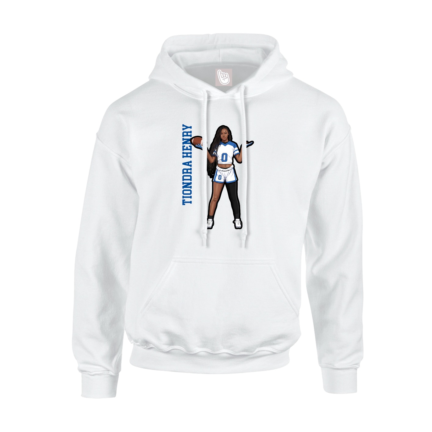 Hoodie — Name Vertical in White