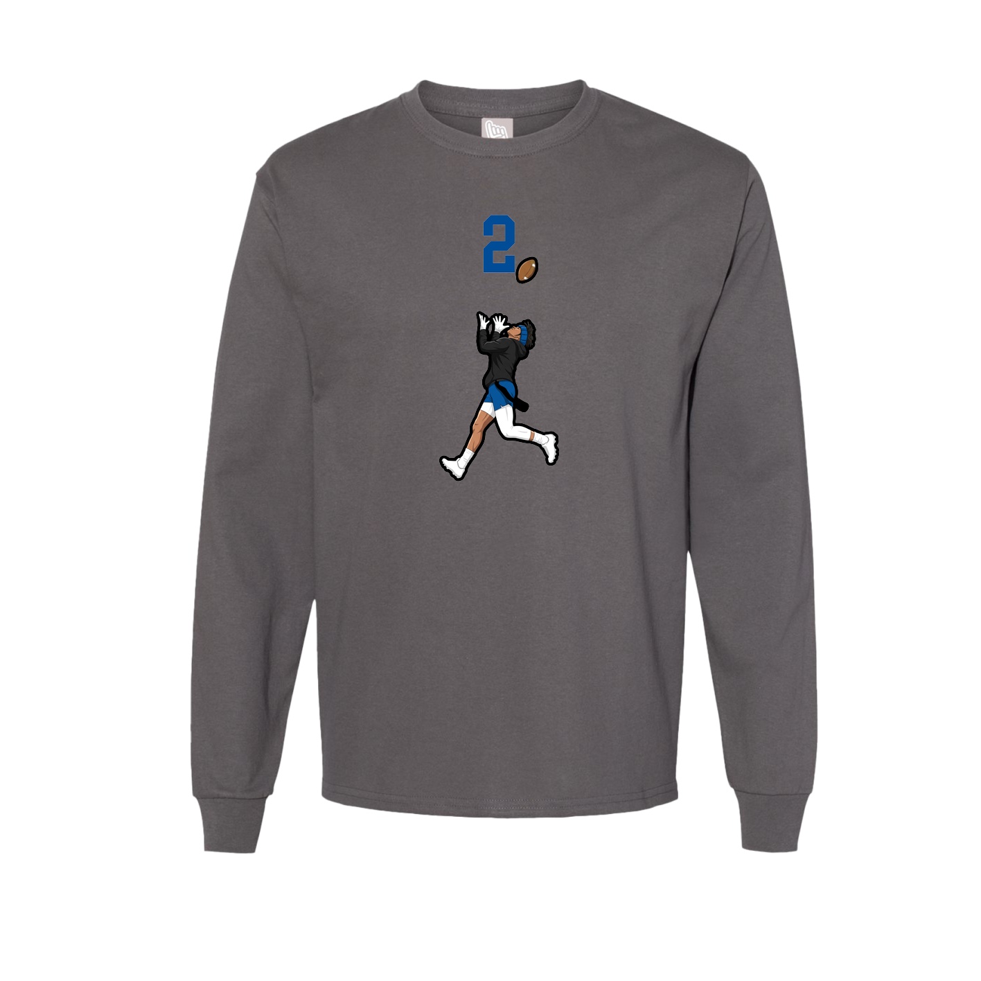 Long Sleeve Tee — Number Top in Grey