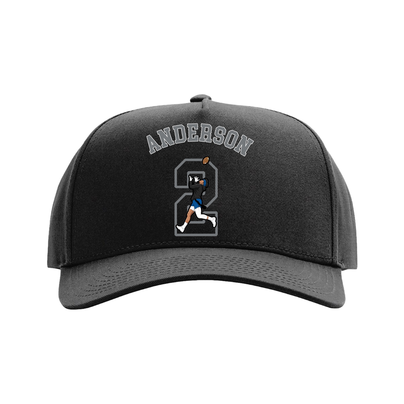 Full Fabric Five-Panel Champ Cap — Shirsey Arch in Black