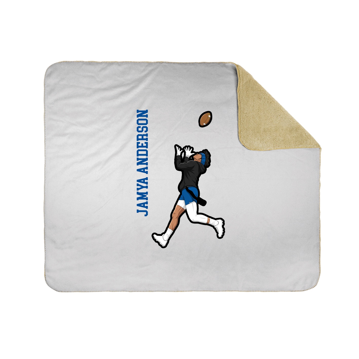 Throw Blanket — Name Vertical in White