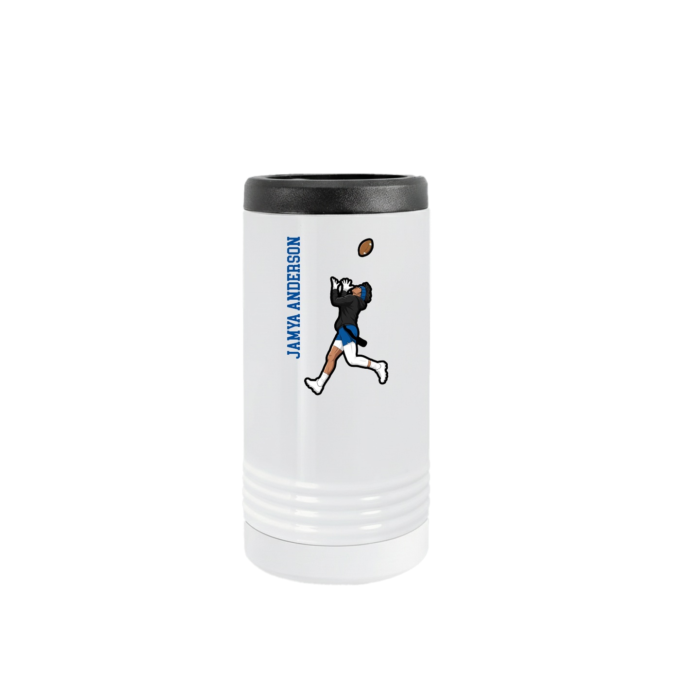 Slim Beverage Holder — Name Vertical in White