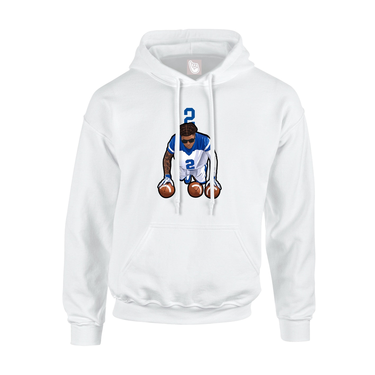 Hoodie — Number Top in White