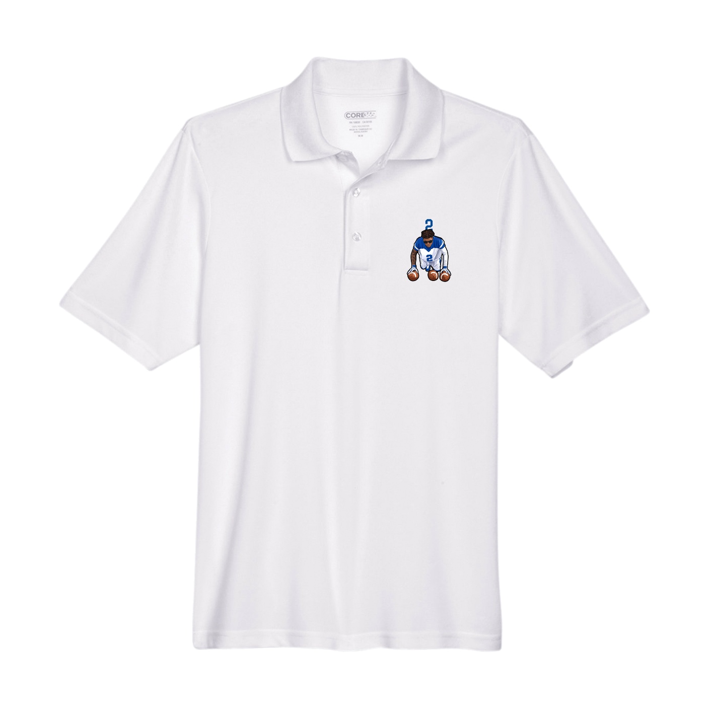 Performance Polo — Number Top in White