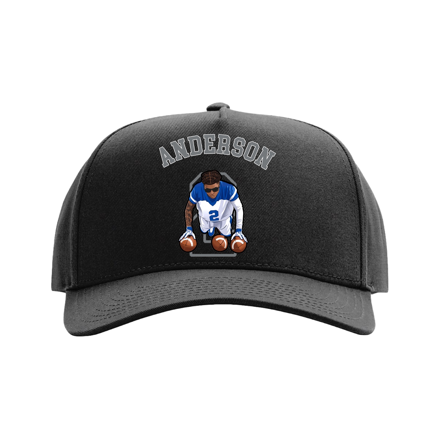 Full Fabric Five-Panel Champ Cap — Shirsey Arch in Black