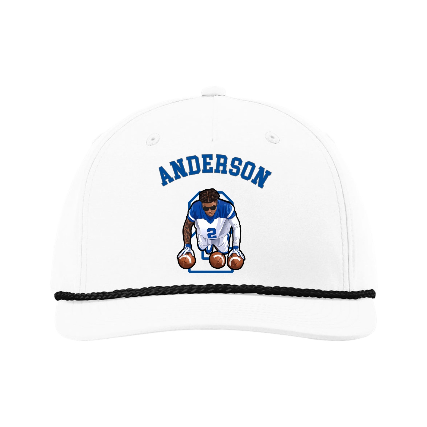 Five-Panel Classic Rope Cap — Shirsey Arch in White