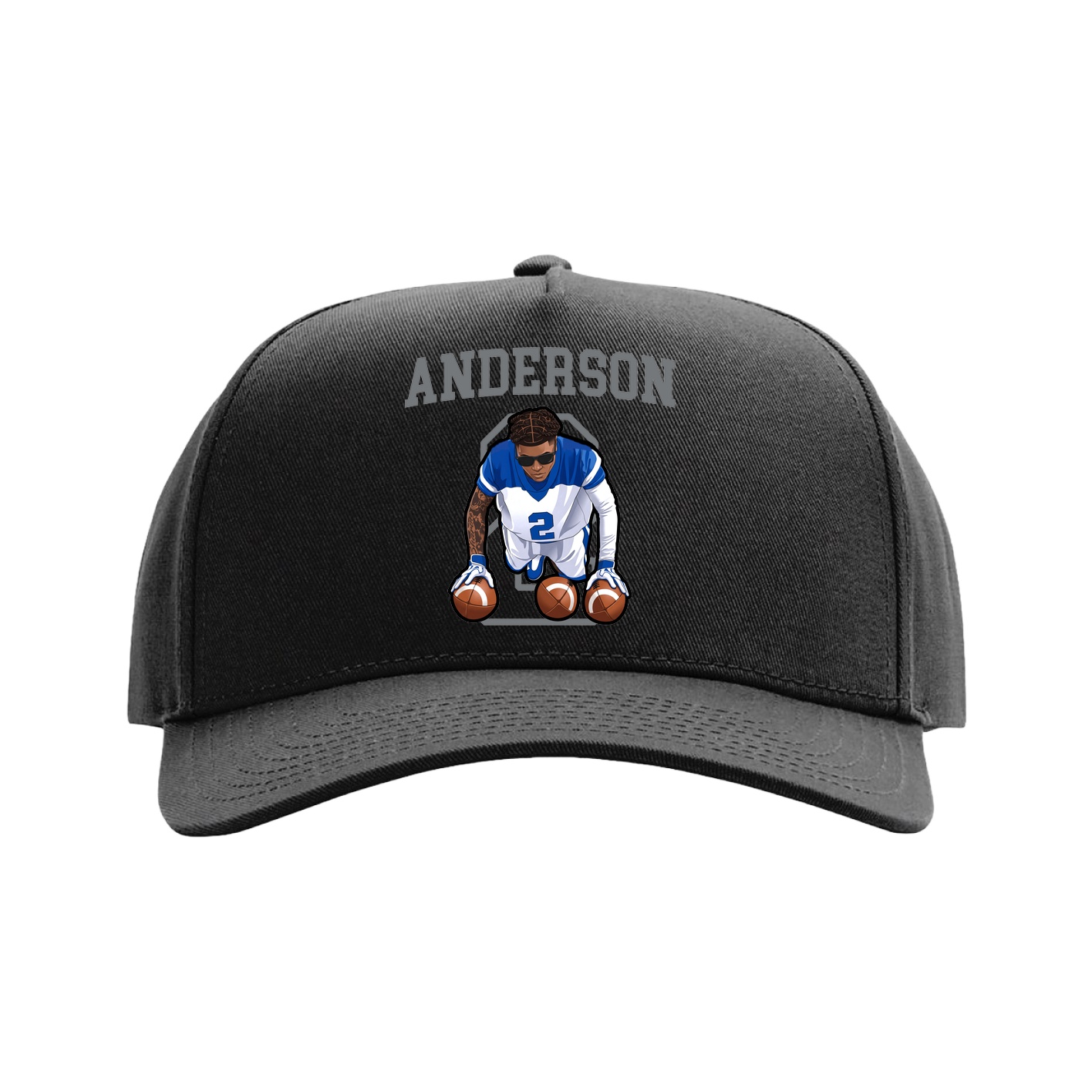 Full Fabric Five-Panel Champ Cap — Shirsey in Black