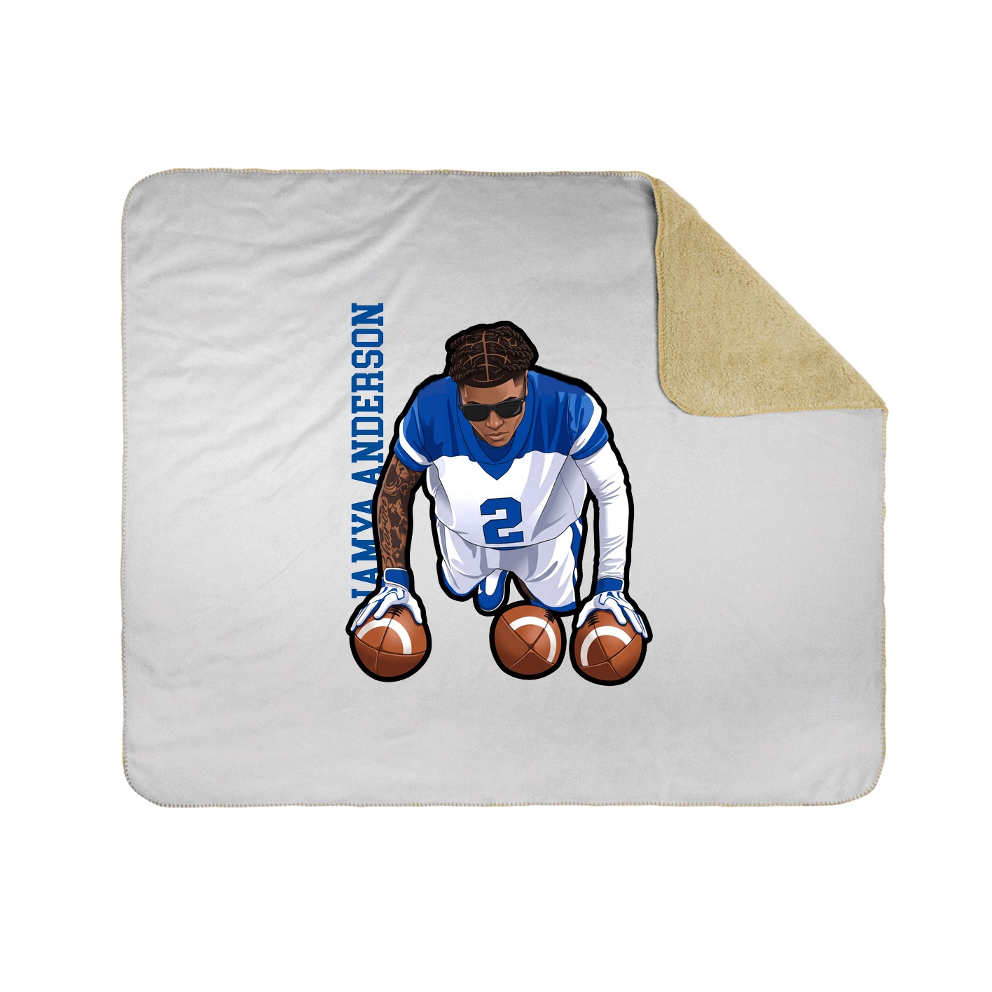 Throw Blanket — Name Vertical in White