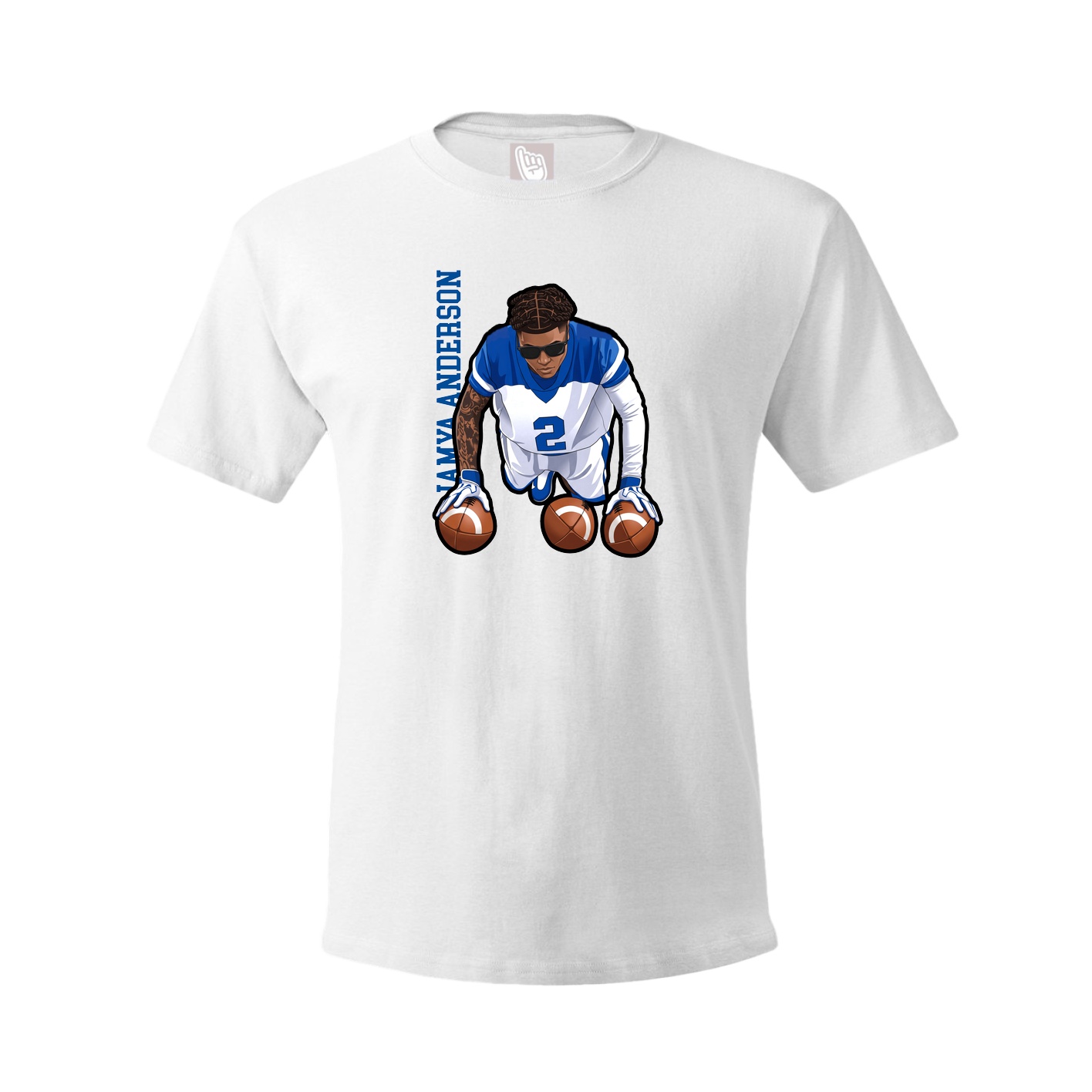Tee — Name Vertical in White