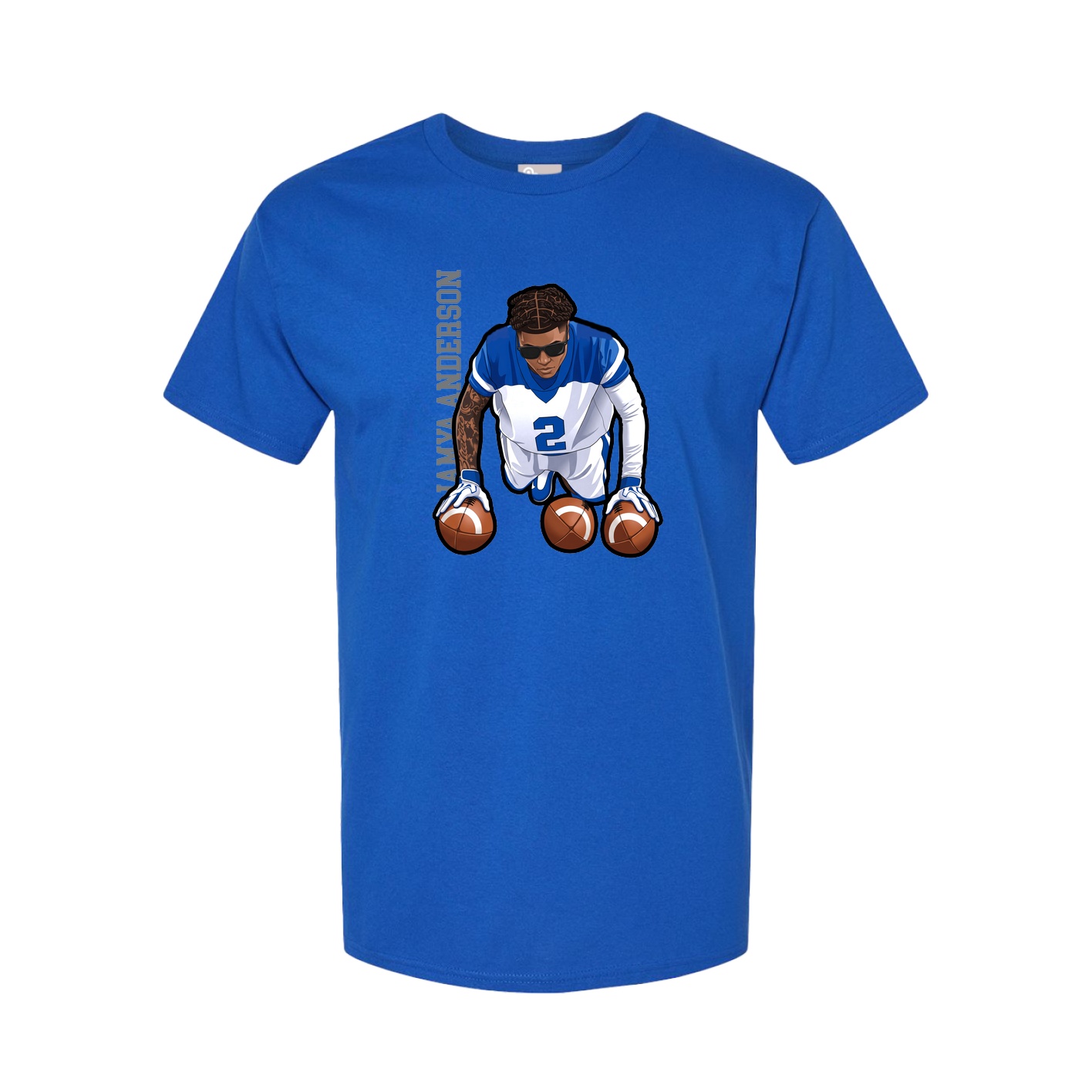 Youth Tee — Name Vertical in Royal