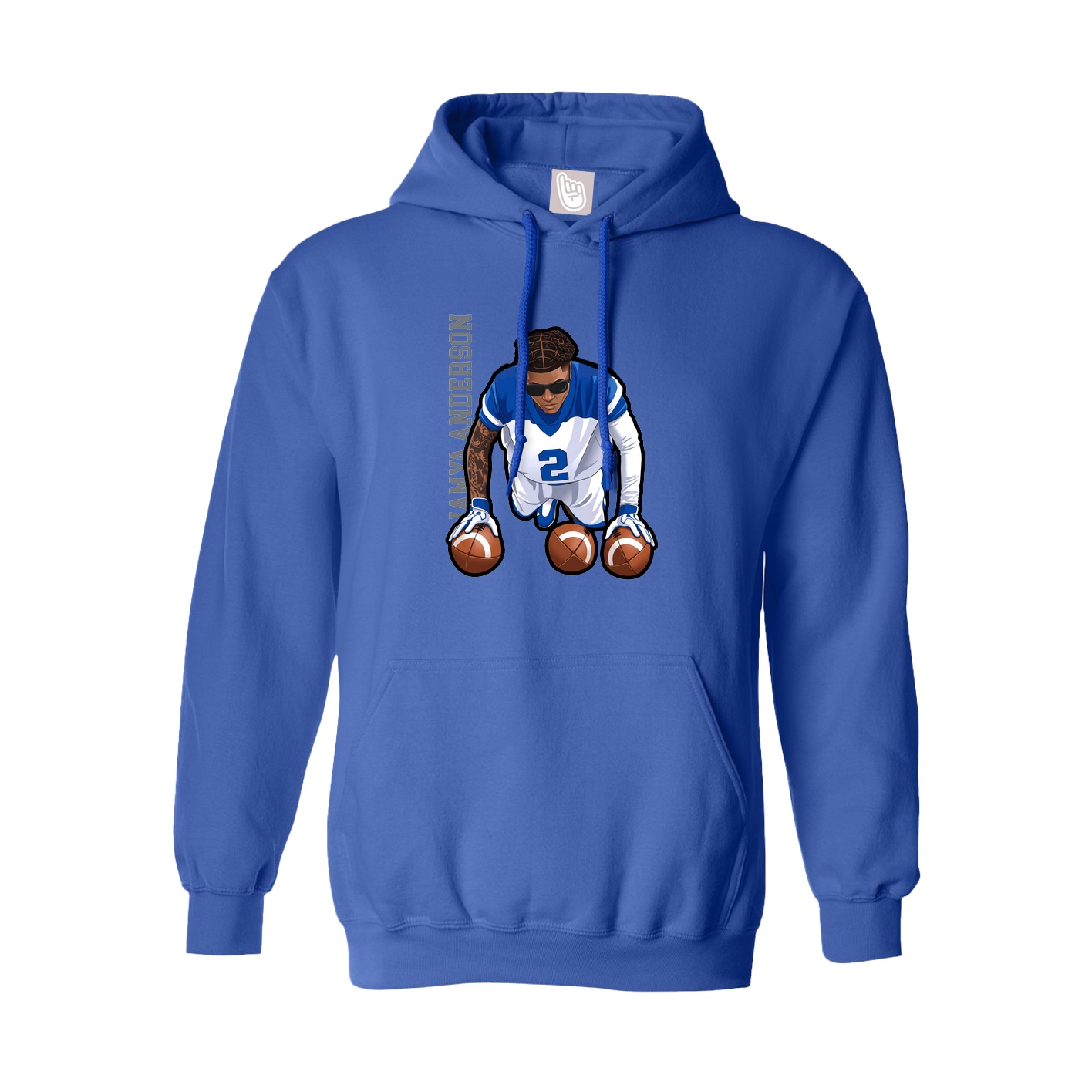 Youth Hoodie — Name Vertical in Royal