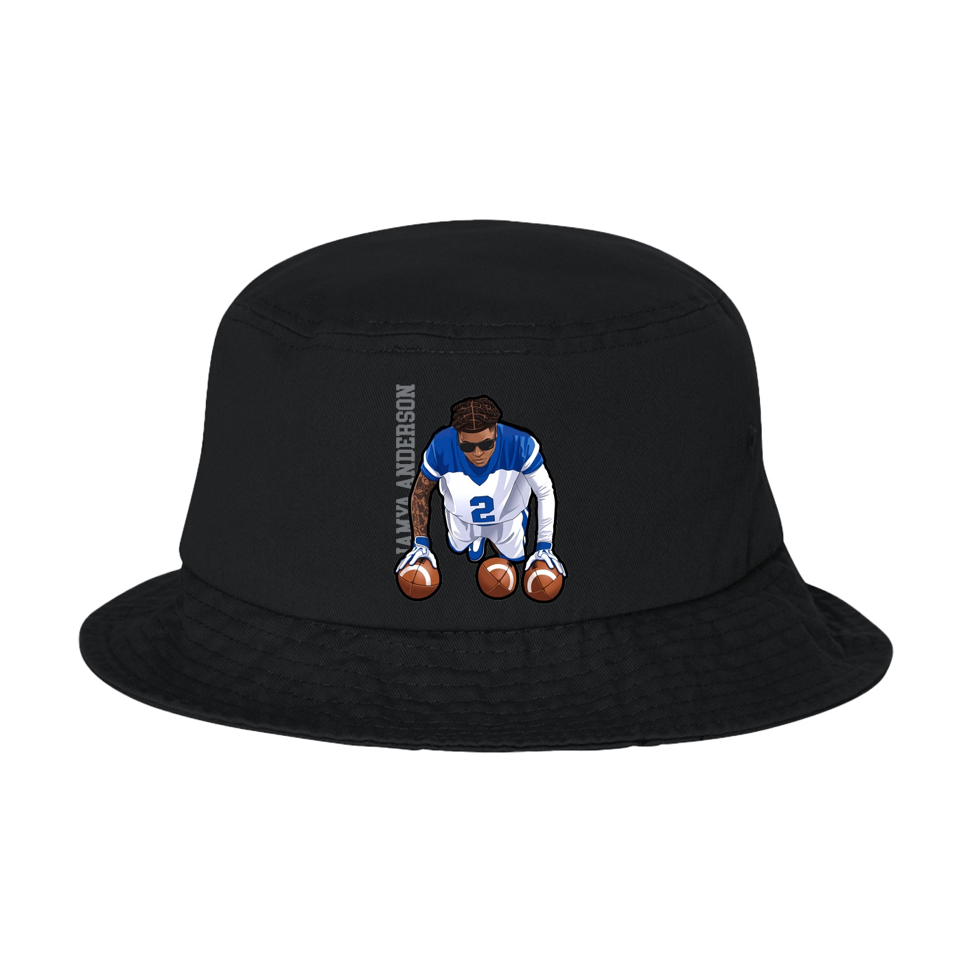 Bucket Cap — Name Vertical in Black