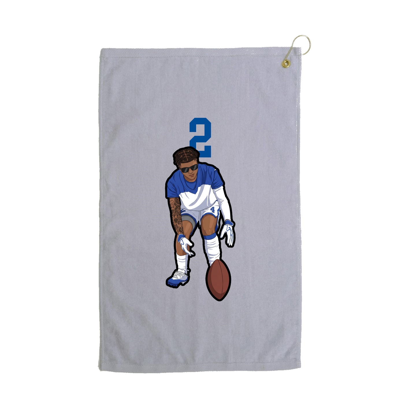 Golf Towel — Number Top in Grey