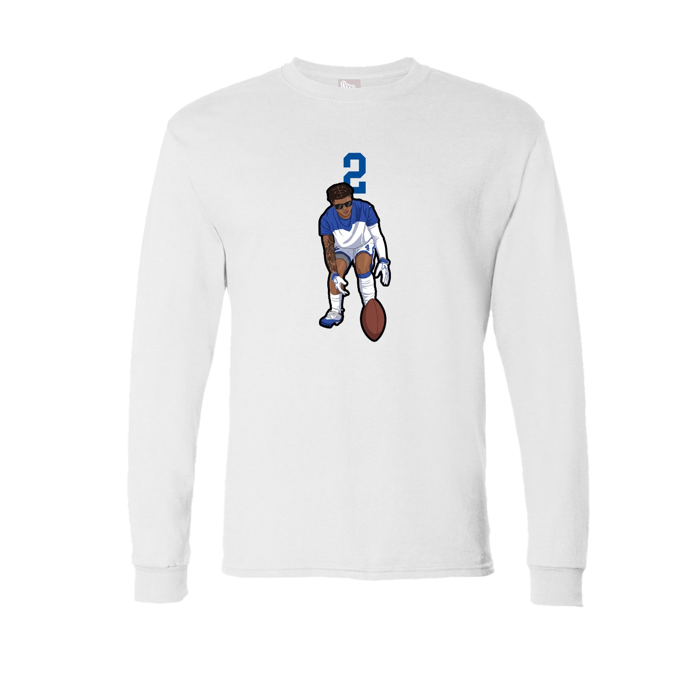 Long Sleeve Tee — Number Top in White