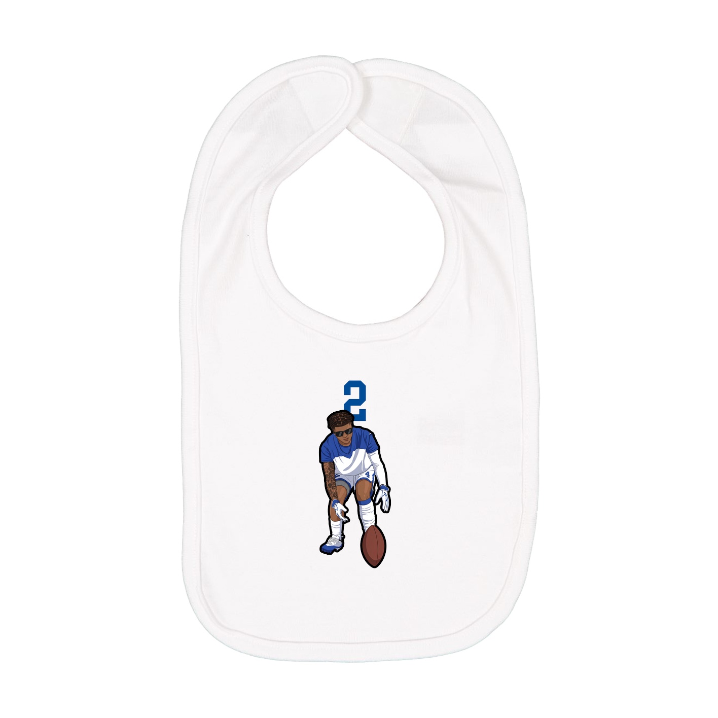 Infant Bib — Number Top in White