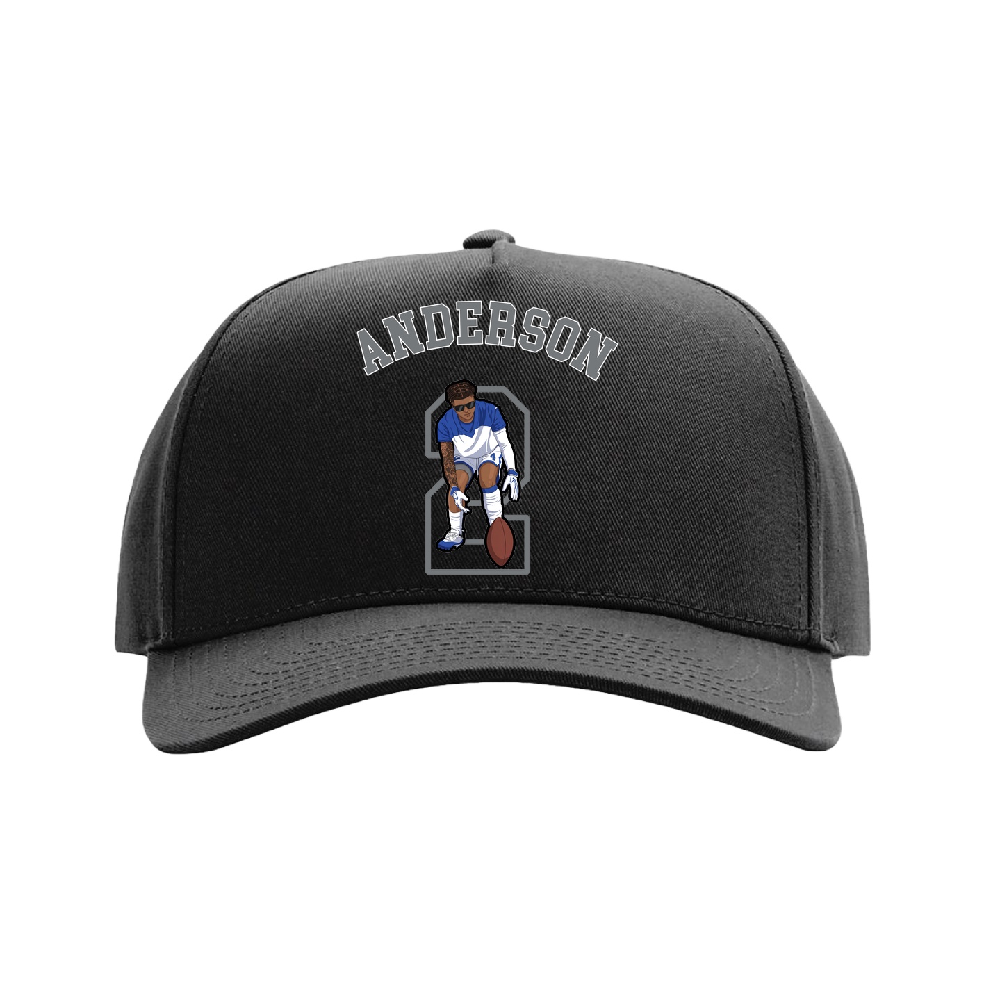 Full Fabric Five-Panel Champ Cap — Shirsey Arch in Black