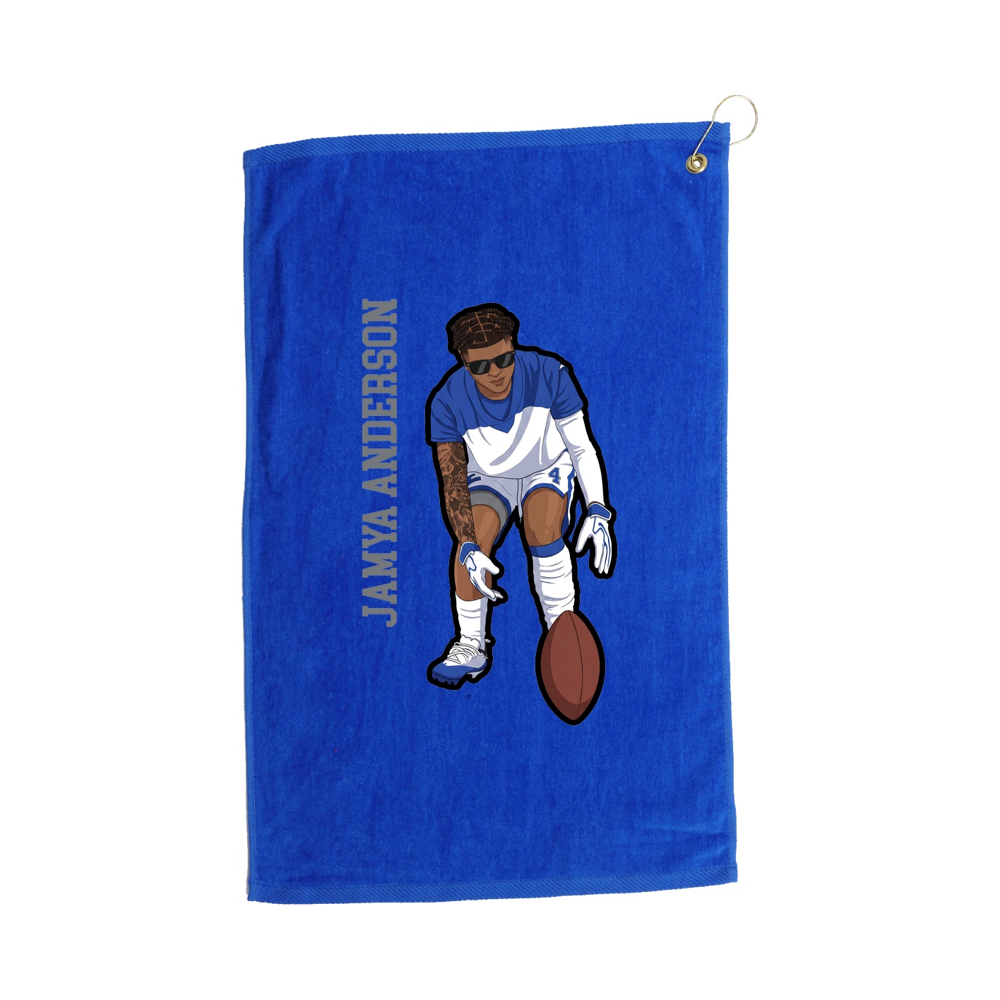 Golf Towel — Name Vertical in Royal