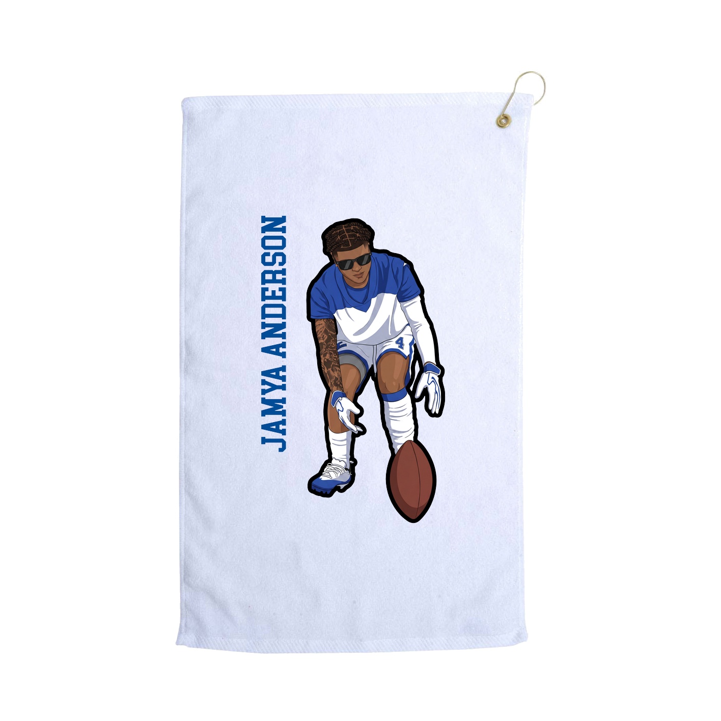 Golf Towel — Name Vertical in White