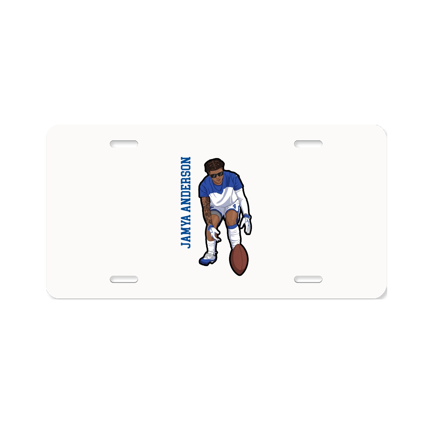 License Plate — Name Vertical in Classic