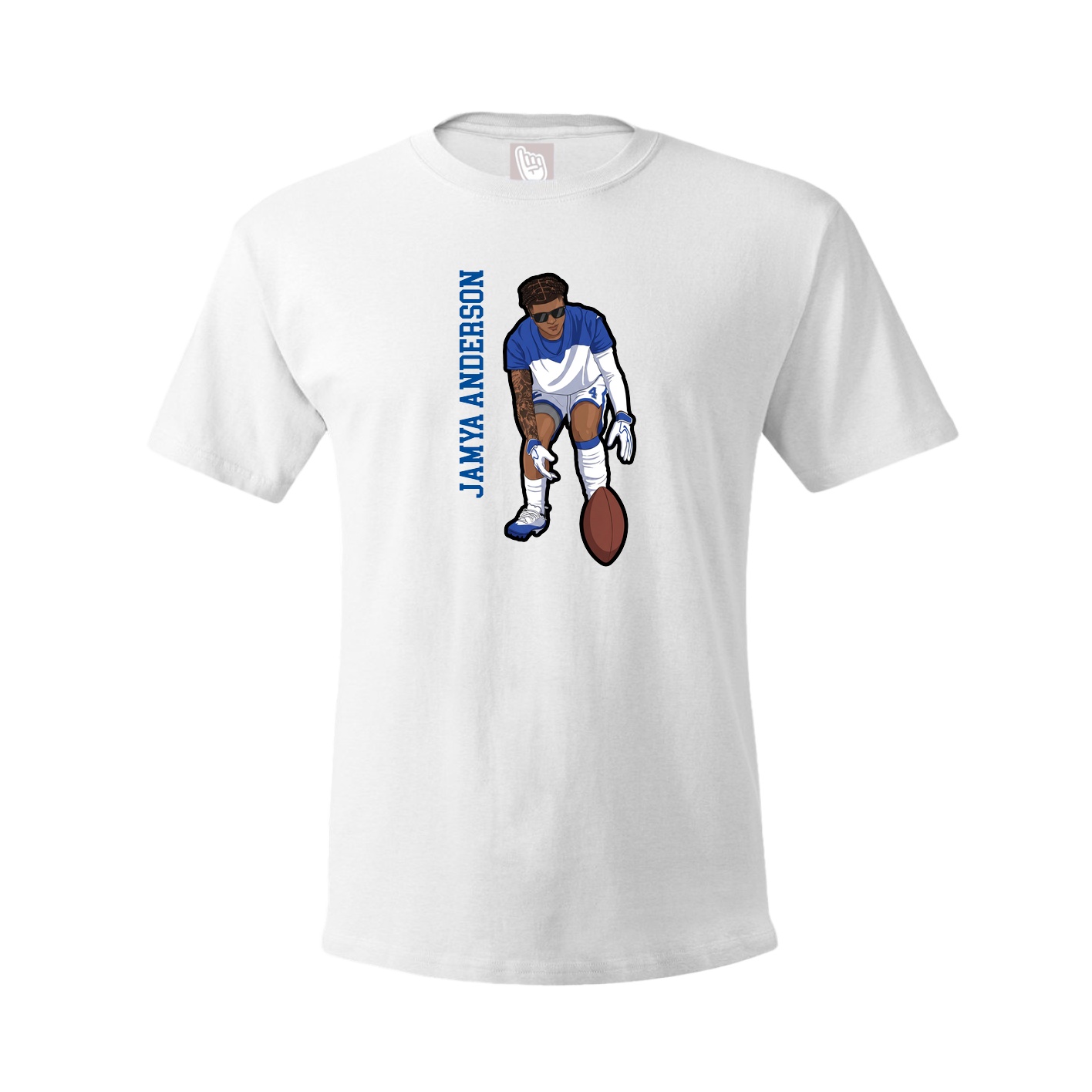 Tee — Name Vertical in White