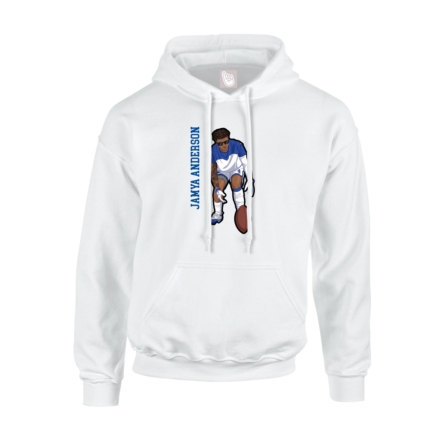 Youth Hoodie — Name Vertical in White