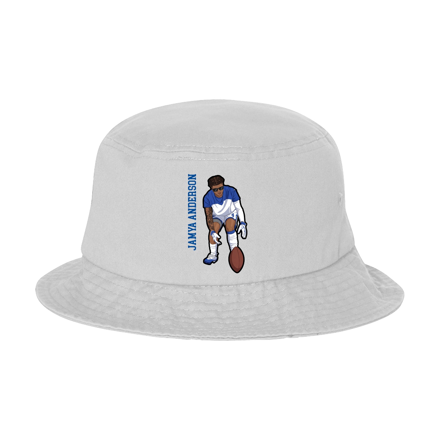 Bucket Cap — Name Vertical in White